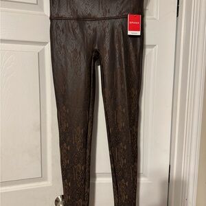 NWT Spanx Brown Snake Print Leggings